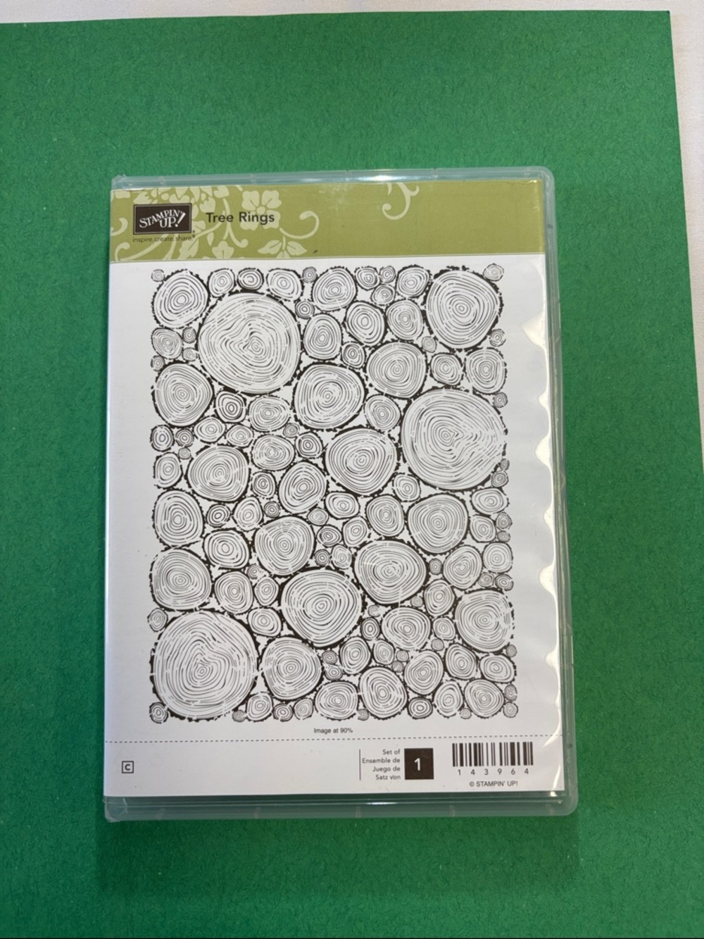Stampin' Up! Tree Rings Clear Stamp - Green Background